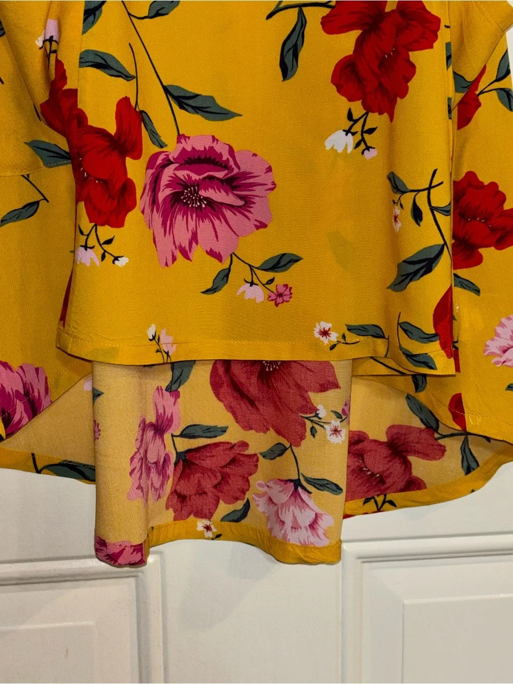Old Navy Mustard Yellow Floral High-Low Dress